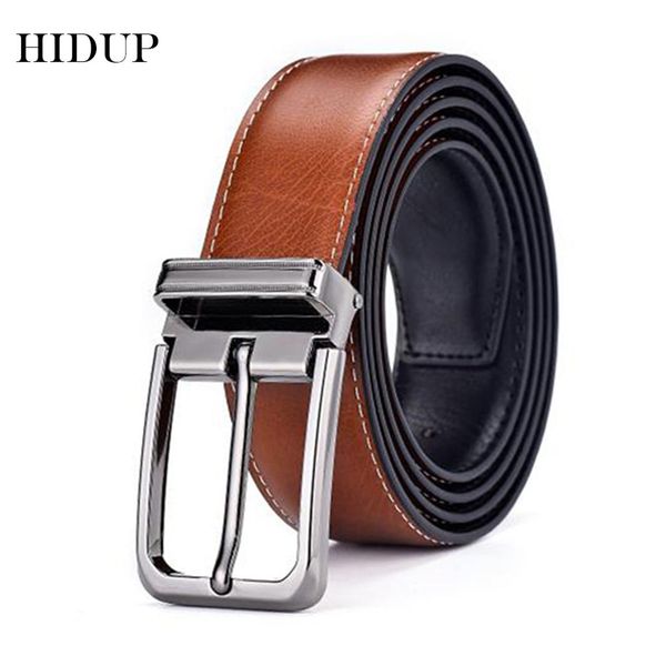 hidup brand name real genuine belts for men retro style double side faced leather belt 3.3cm fashion clothing accessories nwj679, Black;brown
hidup brand name real genuine belts for men retro style double side faced leather belt 3.3cm fashion clothing accessories nwj679, Black;brown
