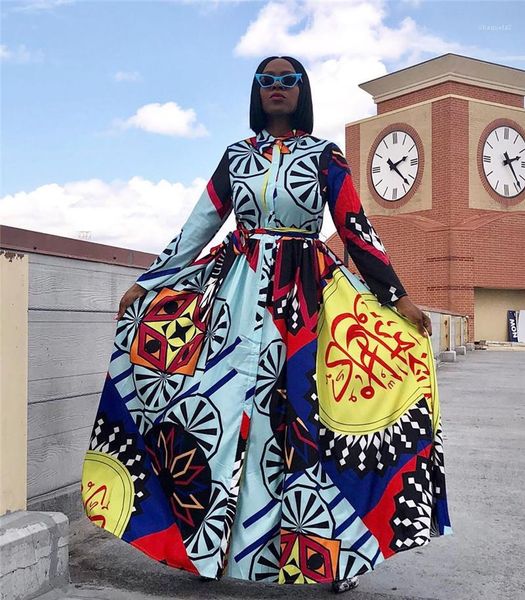 neck dresses fashion women designer dresses plus size womens dresses ethnic printed with sashes big skirt casual long sleeved lapel, Black;gray
neck dresses fashion women designer dresses plus size womens dresses ethnic printed with sashes big skirt casual long sleeved lapel, Black;gray