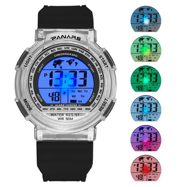 pa resistance when selling men's watch multi-functional waterproof colorful night light students couples sports electronic w, Slivery;brown
pa resistance when selling men's watch multi-functional waterproof colorful night light students couples sports electronic w, Slivery;brown