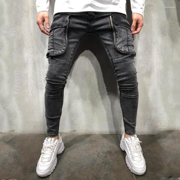 designer jeans fashion big pockets panelled zipper fly mens designer jeans casual males clothing hole panelled mens, Blue 
designer jeans fashion big pockets panelled zipper fly mens designer jeans casual males clothing hole panelled mens, Blue
