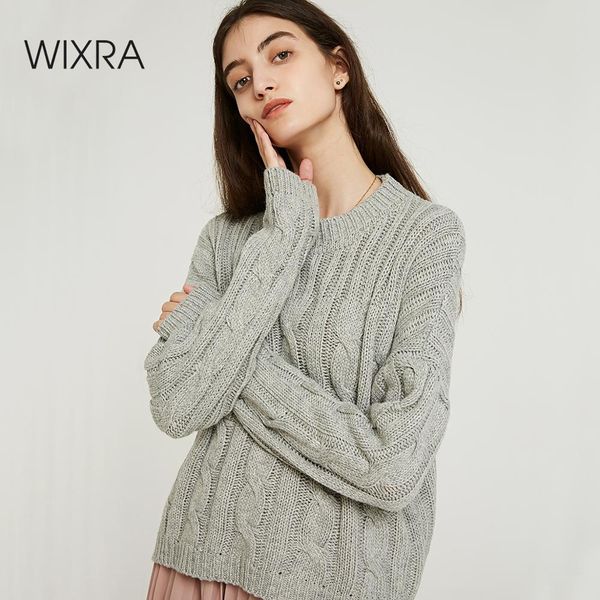wixra women solid knitted o neck sweater and pullover autumn winter basic pull femme womens clothing, White;black
wixra women solid knitted o neck sweater and pullover autumn winter basic pull femme womens clothing, White;black