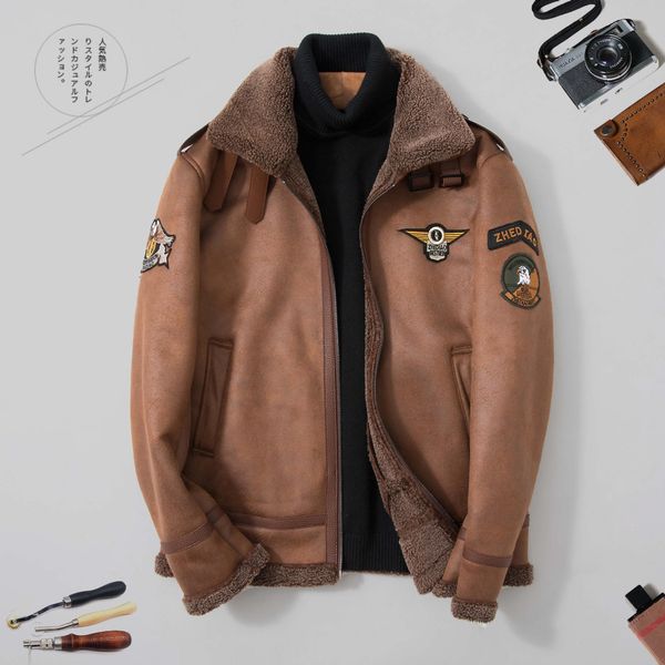 2019 new fur one warm jacket men's winter new korean version of loose casual suede jacket flight suit m-5xl, Black;brown
2019 new fur one warm jacket men's winter new korean version of loose casual suede jacket flight suit m-5xl, Black;brown