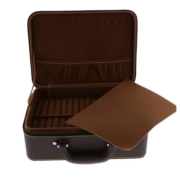 portable pu leather jewellery display travel organizer box ring storage holder with zipper 31 x 22.5 x 11.2cm, Black;white
portable pu leather jewellery display travel organizer box ring storage holder with zipper 31 x 22.5 x 11.2cm, Black;white