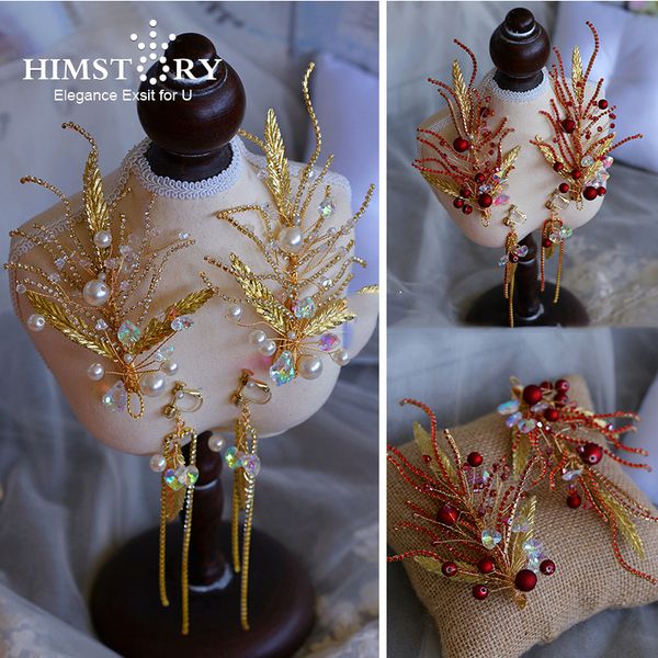 himstory handmade beaded gold leaf hairpins vintage wedding party evening hairwear pearl flower headband bridal hair accessories, Golden;white
himstory handmade beaded gold leaf hairpins vintage wedding party evening hairwear pearl flower headband bridal hair accessories, Golden;white