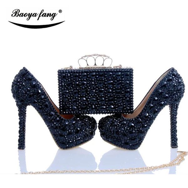 luxury black cyrstal wedding shoes with matching bags woman fashion diamonds shoes high heels womens platform plus size
luxury black cyrstal wedding shoes with matching bags woman fashion diamonds shoes high heels womens platform plus size