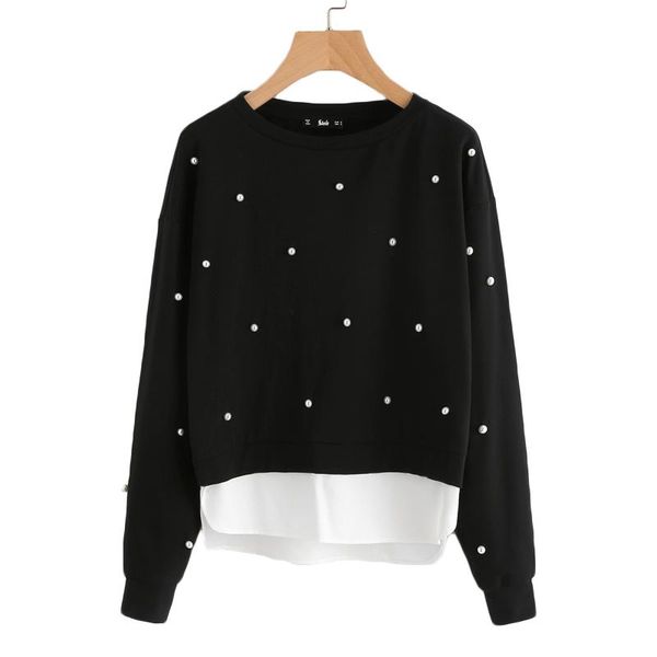 sweatshirt women pearl beading 2 in 1 sweatshirt autumn women sweatshirt black long sleeve elegant pullovers breathable
sweatshirt women pearl beading 2 in 1 sweatshirt autumn women sweatshirt black long sleeve elegant pullovers breathable
