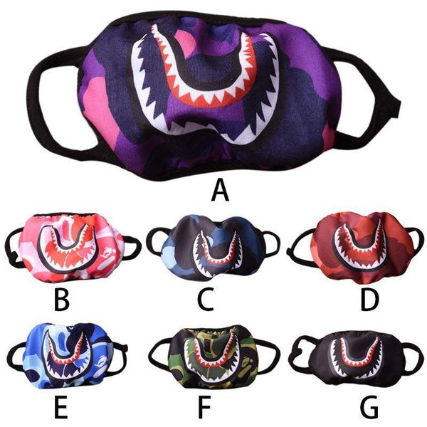 2020 shark masks camouflage ape s man mask hip hop trendy half face mouth mask outdoor party masks 7 colors
2020 shark masks camouflage ape s man mask hip hop trendy half face mouth mask outdoor party masks 7 colors