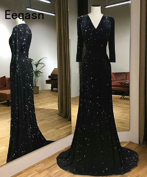 beautiful mermaid black sequin evening dresses 2018 long sleeve evening dress plus size women formal gowns, White;black
beautiful mermaid black sequin evening dresses 2018 long sleeve evening dress plus size women formal gowns, White;black
