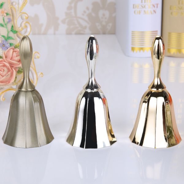 4 colors creative metal hand bells restaurant service reminding table bell wedding birthday party decoration
4 colors creative metal hand bells restaurant service reminding table bell wedding birthday party decoration