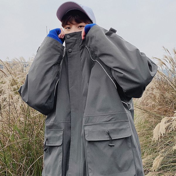 jacket loose coat hooded sweatshirt solid color multi-pocket tide retro harajuku fashion casual men hip-hop autumn streetwear, Black;brown
jacket loose coat hooded sweatshirt solid color multi-pocket tide retro harajuku fashion casual men hip-hop autumn streetwear, Black;brown