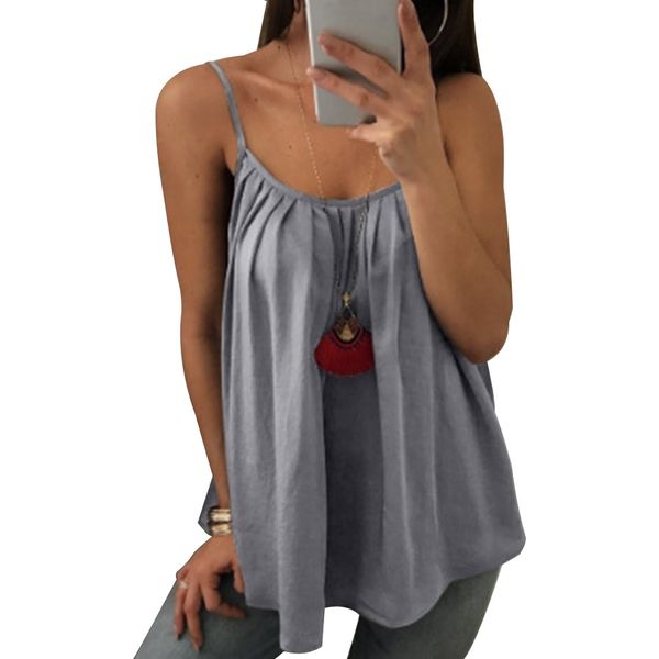 daily crew neck dating fashion women vest summer loose spaghetti strap ladies solid club pleated, White
daily crew neck dating fashion women vest summer loose spaghetti strap ladies solid club pleated, White
