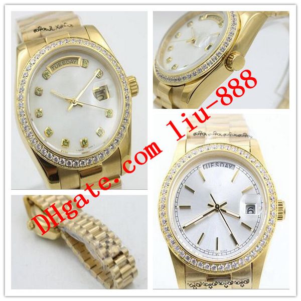 elling 2 colors fashion men wristwatch 36mm 118348 white dial diamond bezel gold steel bracelet automatic luxury wristwatch, Slivery;brown
elling 2 colors fashion men wristwatch 36mm 118348 white dial diamond bezel gold steel bracelet automatic luxury wristwatch, Slivery;brown
