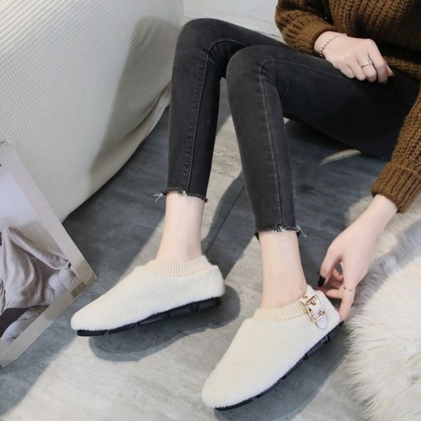 women loafers plush ankle shoes casual buckle comfortable loafer shallow female fashion flat platform furry cotton shoes k17-19, Black
women loafers plush ankle shoes casual buckle comfortable loafer shallow female fashion flat platform furry cotton shoes k17-19, Black