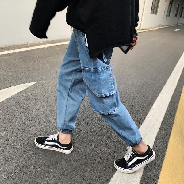 2019 spring men's baggy homme classic jeans black casual cargo pants work biker denim loose blue color trousers plus size -2xl
2019 spring men's baggy homme classic jeans black casual cargo pants work biker denim loose blue color trousers plus size -2xl