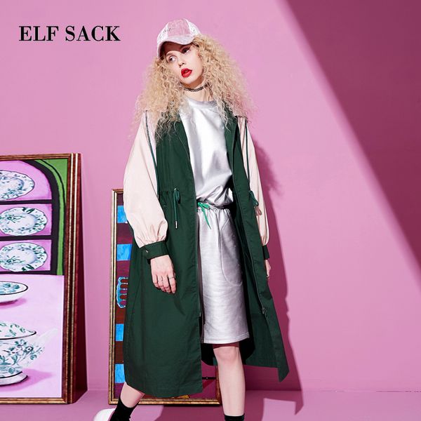 elf sack 2019 spring women trench coats casual patchwork wide-waisted hooded trench coats oversized zipper femme coat, Tan;black
elf sack 2019 spring women trench coats casual patchwork wide-waisted hooded trench coats oversized zipper femme coat, Tan;black