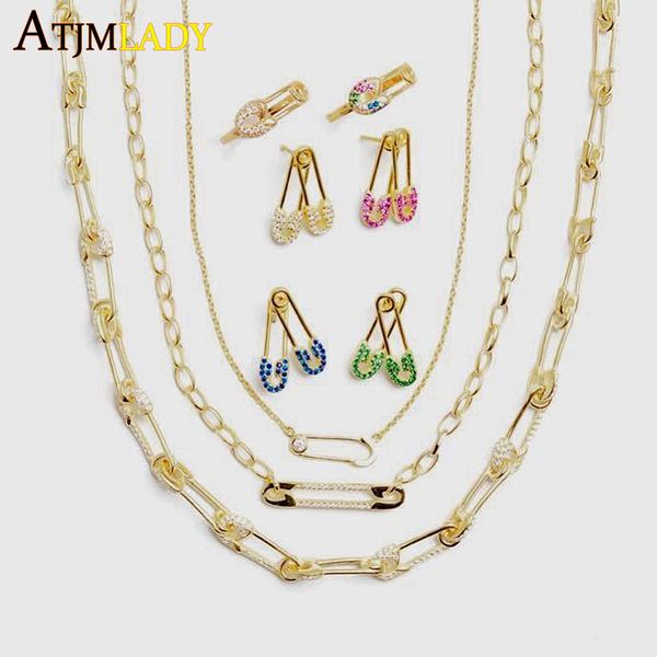 drop shipping gold filled micro pave cz safety pin link chain choker necklace 32+8cm for women girls unique fashion jewelry, Silver 
drop shipping gold filled micro pave cz safety pin link chain choker necklace 32+8cm for women girls unique fashion jewelry, Silver