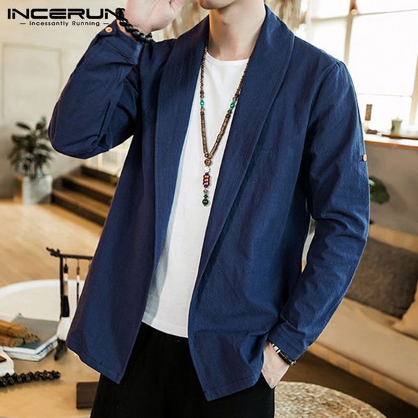incerun ретро мужчины верхняя одежда casual solid color кардиган отворотом хлопка с длинным рукавом китайский стиль streetwear плащи мужчины, Tan;black
incerun ретро мужчины верхняя одежда casual solid color кардиган отворотом хлопка с длинным рукавом китайский стиль streetwear плащи мужчины, Tan;black