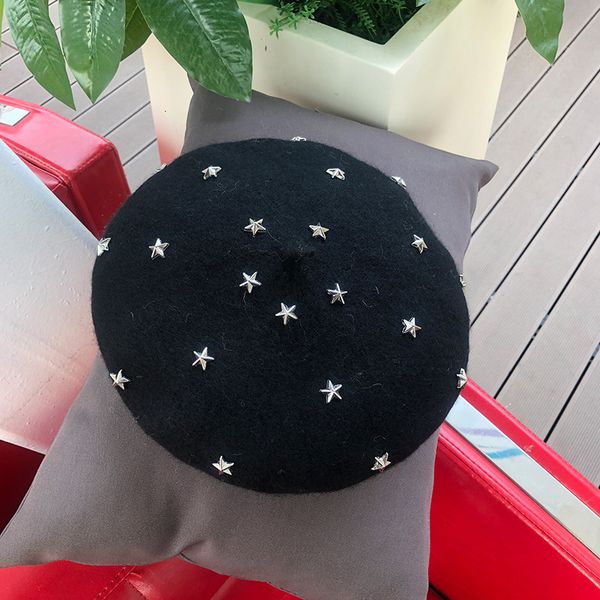 new product wool keep warm cotton comfortable ma'am fashion metal rivet star beret painter hat, Blue;gray
new product wool keep warm cotton comfortable ma'am fashion metal rivet star beret painter hat, Blue;gray