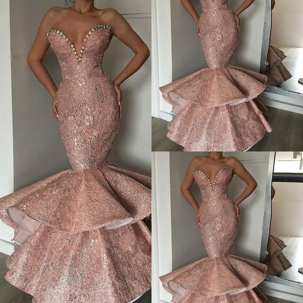gorgeous mermaid evening dresses sweetheart lace sequins beaded crystal tiered skirts luxury prom dress organza formal party gowns, Black
gorgeous mermaid evening dresses sweetheart lace sequins beaded crystal tiered skirts luxury prom dress organza formal party gowns, Black