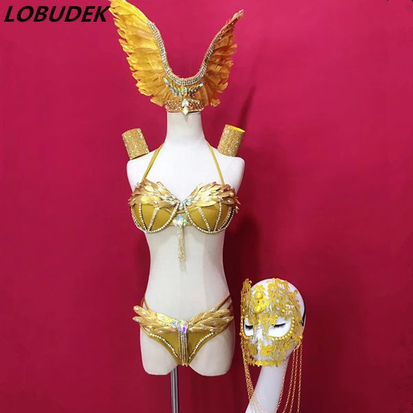 sexy gold перья бикини женщин костюм кристаллы бюстгальтер шорты ночной клуб бар сценическое нижнее models catwalk dj performance танцевальн, Black;red
sexy gold перья бикини женщин костюм кристаллы бюстгальтер шорты ночной клуб бар сценическое нижнее models catwalk dj performance танцевальн, Black;red