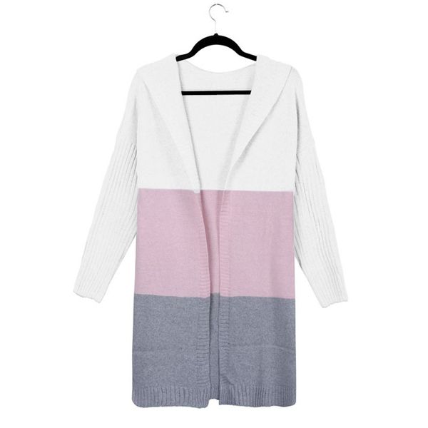 stylish bar sweaters women new 2019 casual stripe hooded long sleeve knit sweater long cardigans coat pull femme winter clothes, White 
stylish bar sweaters women new 2019 casual stripe hooded long sleeve knit sweater long cardigans coat pull femme winter clothes, White