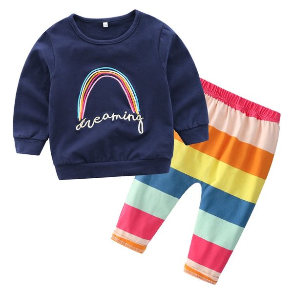 Baby Clothes for Boys Girls Kid Outfits Set Letter Rainbow Embroidery Long Sleeve Blouse Tops+Trousers Casual Outfits Clothes
Baby Clothes for Boys Girls Kid Outfits Set Letter Rainbow Embroidery Long Sleeve Blouse Tops+Trousers Casual Outfits Clothes