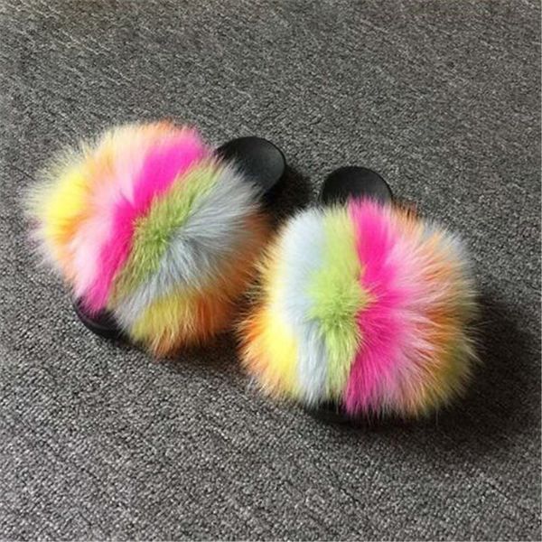 women's winter real fox hair slippers warm fluffy plush shoes woman fur slides ladies furry flat sandals female fur flip flops, Black
women's winter real fox hair slippers warm fluffy plush shoes woman fur slides ladies furry flat sandals female fur flip flops, Black