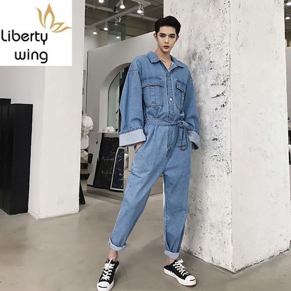 new men vintage fashion casual loose denim overalls streetwear hip hop long sleeve harem pant male jumpsuit jeans trousers, Blue
new men vintage fashion casual loose denim overalls streetwear hip hop long sleeve harem pant male jumpsuit jeans trousers, Blue