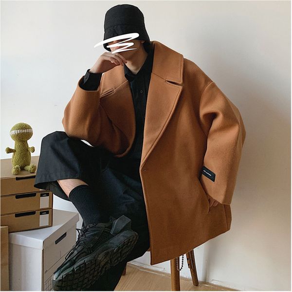2019 new autumn and winter korean version of the thickening section of a buckle casual loose woolen coat, Black
2019 new autumn and winter korean version of the thickening section of a buckle casual loose woolen coat, Black