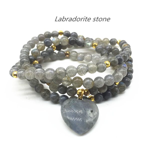 women bracelet heart charm 6mm natural labradonit stone bead 74cm yoga necklace girl gift fashion jewelry new bracelet, Black
women bracelet heart charm 6mm natural labradonit stone bead 74cm yoga necklace girl gift fashion jewelry new bracelet, Black