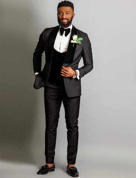 black wedding tuxedos 2019 velvet shawl lapel one button fashion mens suits for prom (jacket+pants+bow+vest)custom made, Black;gray
black wedding tuxedos 2019 velvet shawl lapel one button fashion mens suits for prom (jacket+pants+bow+vest)custom made, Black;gray