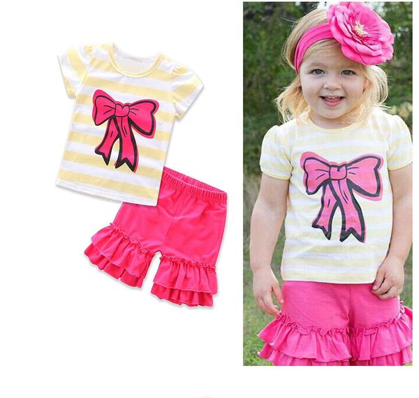 girls outfit sets toddler kids clothes bow striped + shorts 2pcs set summer cute lace children clothing, White
girls outfit sets toddler kids clothes bow striped + shorts 2pcs set summer cute lace children clothing, White
