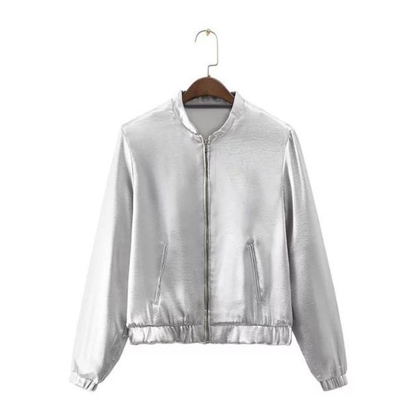 2020 fashion casual silver short jackets coat female spring zipper bomber jacket casaco feminino thin slim women's spring jacket, Black;brown
2020 fashion casual silver short jackets coat female spring zipper bomber jacket casaco feminino thin slim women's spring jacket, Black;brown