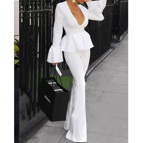 women ruffles jumpsuits rompers long pants plain falbala full length high waist bellbottoms women's jumpsuit, Black;white
women ruffles jumpsuits rompers long pants plain falbala full length high waist bellbottoms women's jumpsuit, Black;white