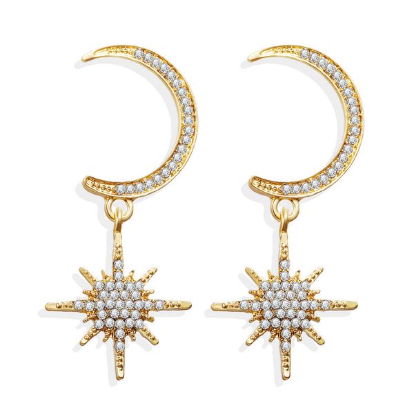 golden star pendant earrings originality concise moon full bore ear nail woman, Golden;silver
golden star pendant earrings originality concise moon full bore ear nail woman, Golden;silver