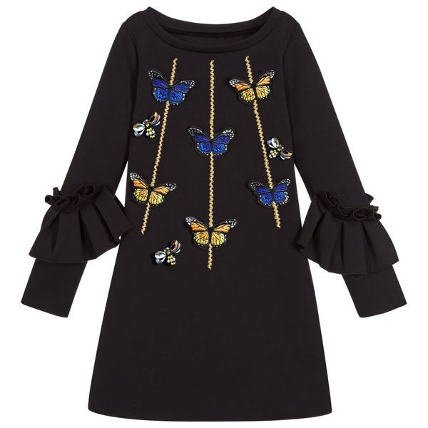 retail girls dress baby girl butterfly bee embroidery long sleeve black dresses kids casual skirts children boutique designer clothes, Red;yellow
retail girls dress baby girl butterfly bee embroidery long sleeve black dresses kids casual skirts children boutique designer clothes, Red;yellow