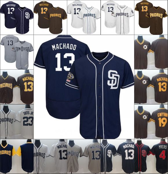 Mens 13 Manny Machado jersey San Diego 19 Tony Gwynn 50th Padres Baseball Jerseys 4 Wil Meyers Embroidery Logos S-3XL
Mens 13 Manny Machado jersey San Diego 19 Tony Gwynn 50th Padres Baseball Jerseys 4 Wil Meyers Embroidery Logos S-3XL