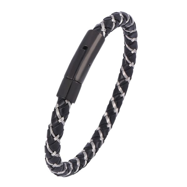 punk leather bracelet trendy stainless steel exquisite snaps wire braided hand rope of men jewelry bracelets bangles bb0591, Golden;silver
punk leather bracelet trendy stainless steel exquisite snaps wire braided hand rope of men jewelry bracelets bangles bb0591, Golden;silver