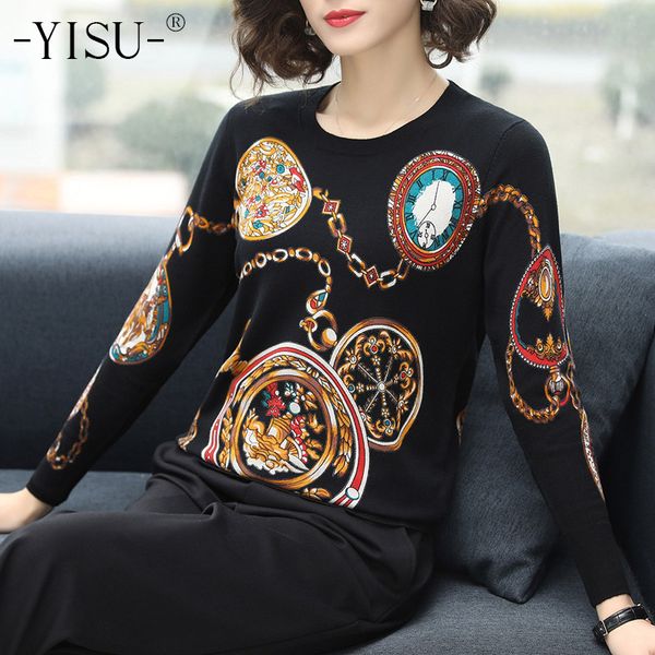 yisu women printed sweater knitted sweaters 2019 spring printed o neck pullover comfortable jumper fashion print sweater, White;black
yisu women printed sweater knitted sweaters 2019 spring printed o neck pullover comfortable jumper fashion print sweater, White;black