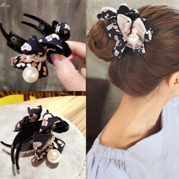 aomu korea fashion girls floral printed hair imitiation pearl yarn hair clip for women accessories crab for, Golden;white
aomu korea fashion girls floral printed hair imitiation pearl yarn hair clip for women accessories crab for, Golden;white
