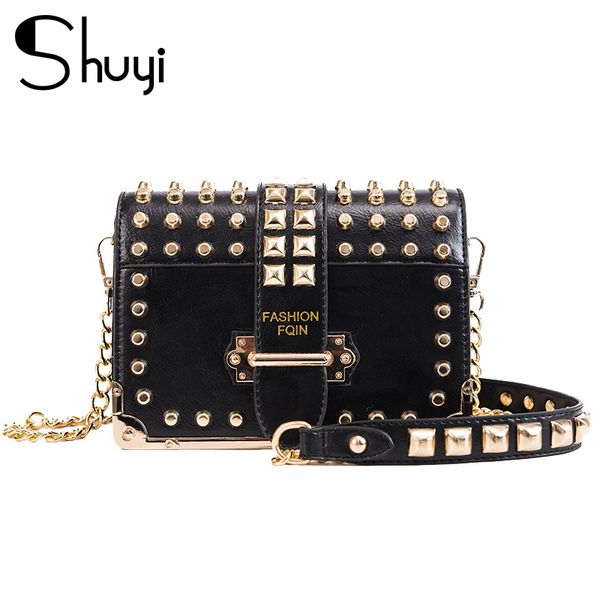 vintage rivet bag 2020 fashion new pu leather women's handbag chain shoulder messenger bag
vintage rivet bag 2020 fashion new pu leather women's handbag chain shoulder messenger bag
