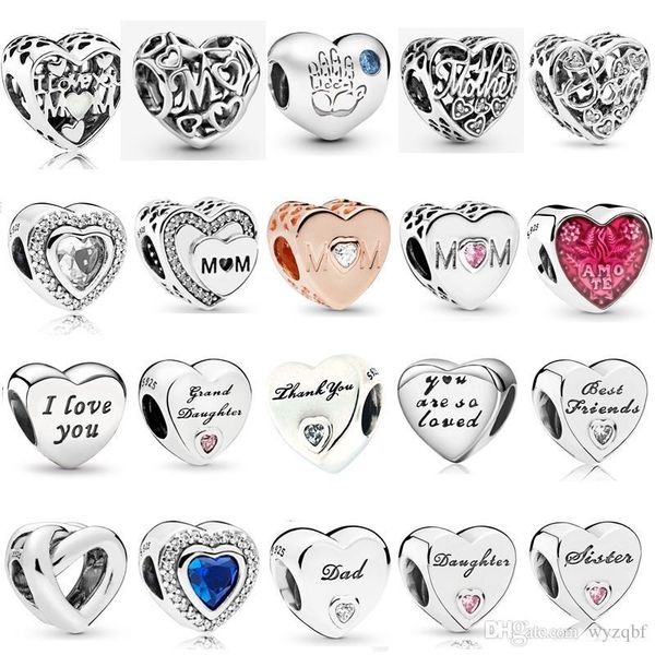 925 sterling silver multi style mother's day charms daughter's love beads fit pandora original charm bracelets jewelry gift, Black
925 sterling silver multi style mother's day charms daughter's love beads fit pandora original charm bracelets jewelry gift, Black