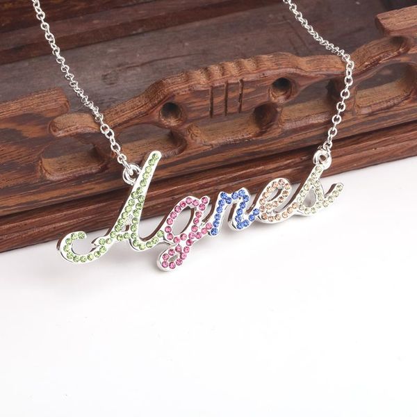3umeter 2020 new color rhinestone letter necklace personalized custom name necklace hip hop pendant gift, Silver
3umeter 2020 new color rhinestone letter necklace personalized custom name necklace hip hop pendant gift, Silver