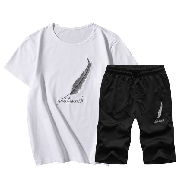 men set new summer men tracksuit short-sleeved t shirt shorts casual fashion embroidery 2pcs sweatsuit+pants, Gray
men set new summer men tracksuit short-sleeved t shirt shorts casual fashion embroidery 2pcs sweatsuit+pants, Gray