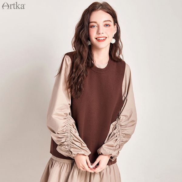 artka 2019 autumn winter new women dress sweater vest set o-neck pullover sleeveless sweater elegant ruffle dresses la10095d, Black;gray
artka 2019 autumn winter new women dress sweater vest set o-neck pullover sleeveless sweater elegant ruffle dresses la10095d, Black;gray