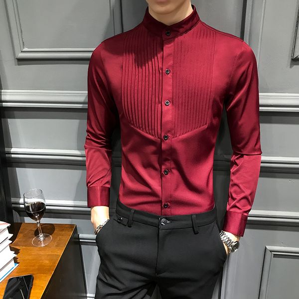 men's casual shirts mens stand collar long sleeved shirt striped solid pattern single breasted tight fitting tide, White;black
men's casual shirts mens stand collar long sleeved shirt striped solid pattern single breasted tight fitting tide, White;black