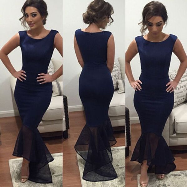 women elegant evening party formal dresses ladies sleeveless o-neck solid long dress, Black;gray
women elegant evening party formal dresses ladies sleeveless o-neck solid long dress, Black;gray