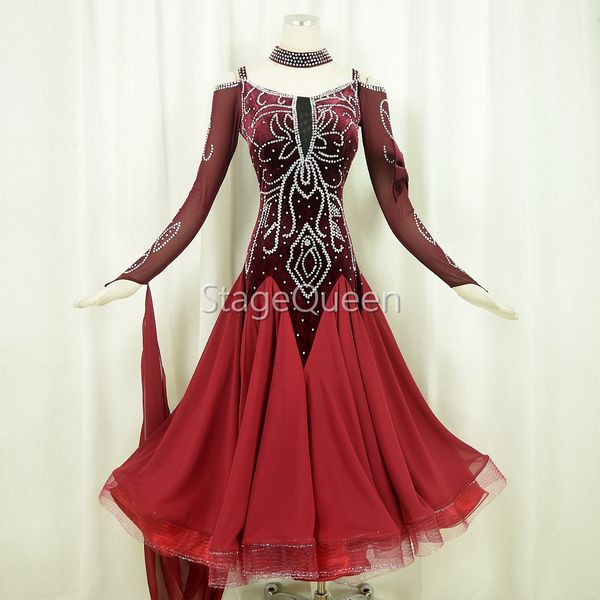 custom standard ballroom dress women new of 2019 custom made high-necked long sleeved waltz ballroom dance competition dresses, Black;red
custom standard ballroom dress women new of 2019 custom made high-necked long sleeved waltz ballroom dance competition dresses, Black;red