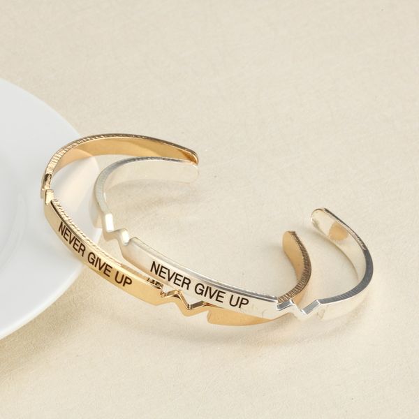 engraved letter never give up suicide awareness jewelry inspirational gift for friendship bracelets pulseras, White
engraved letter never give up suicide awareness jewelry inspirational gift for friendship bracelets pulseras, White