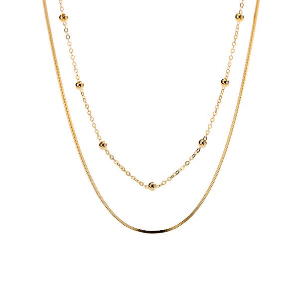 925 sterling silver choker for women party jewelry girls lucky birthday gift 18k gold double layer snake & bead chain necklace
925 sterling silver choker for women party jewelry girls lucky birthday gift 18k gold double layer snake & bead chain necklace